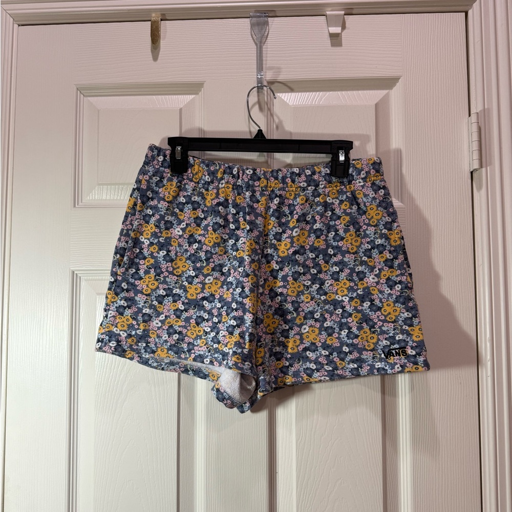 Vans Floral Athletic Shorts - Blue and Yellow